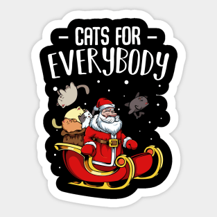 Cat - Cats For Everybody - Funny Christmas Santa Claus Sticker